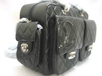 7A Discount Chanel Cambon Multipocket Lambskin Bag 25173 Black